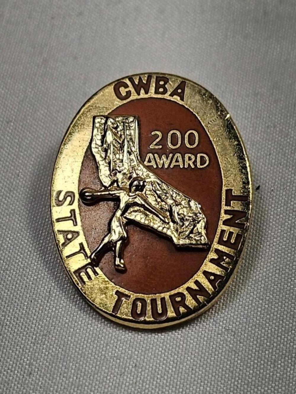 Vintage 1969 C.W.B.A. Womens CA Sate Bowling Tournament 200 Award Lapel Pin